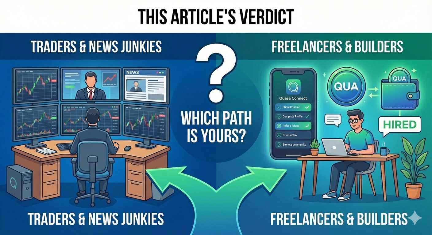 Choose Quasa.io if you are looking for a "Read-to-Earn" and "Work-to-Earn" environment.